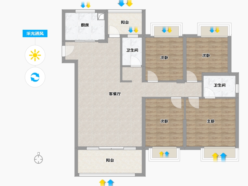 福建省-福州市-榕发栖湖郡-108.00-户型库-采光通风