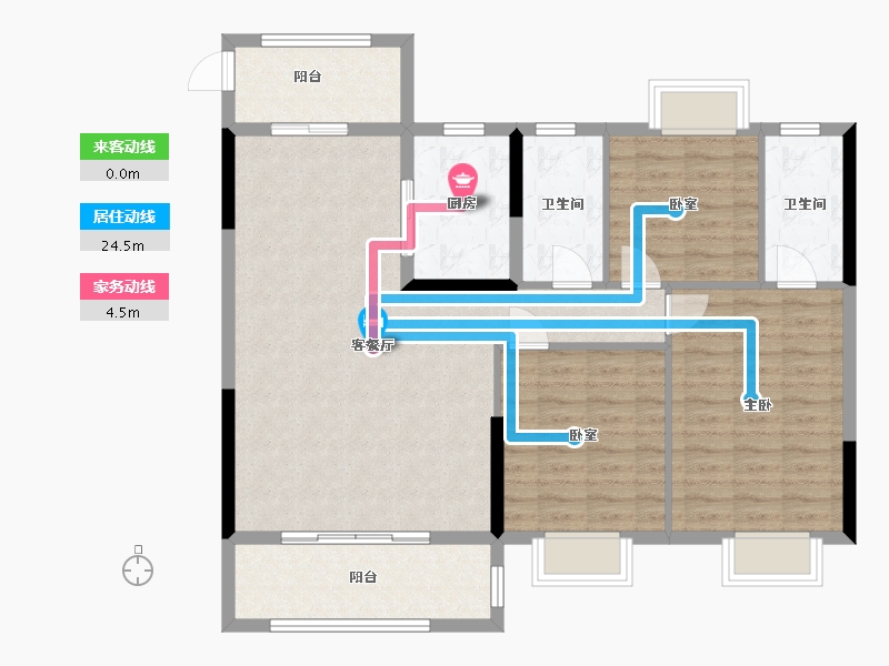 湖北省-襄阳市-力生汉江樾-104.00-户型库-动静线