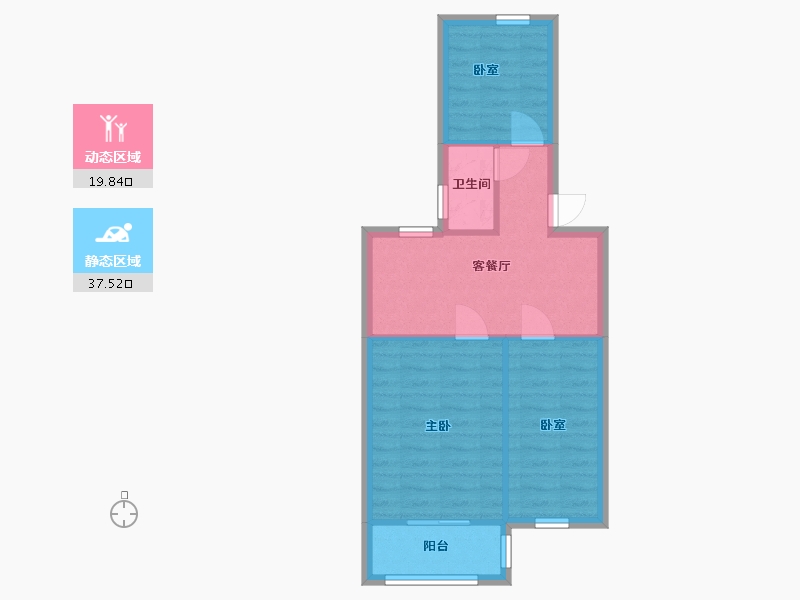 江苏省-南京市-明园小区-52.87-户型库-动静分区