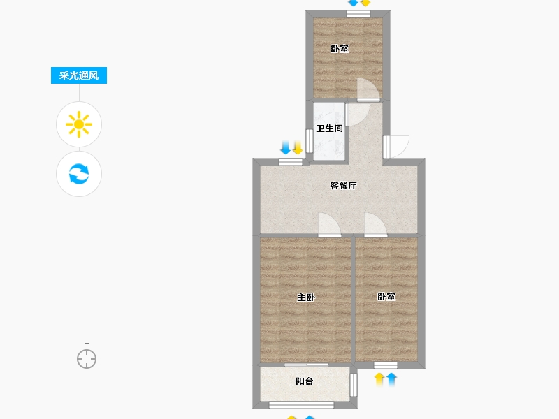 江苏省-南京市-明园小区-52.87-户型库-采光通风