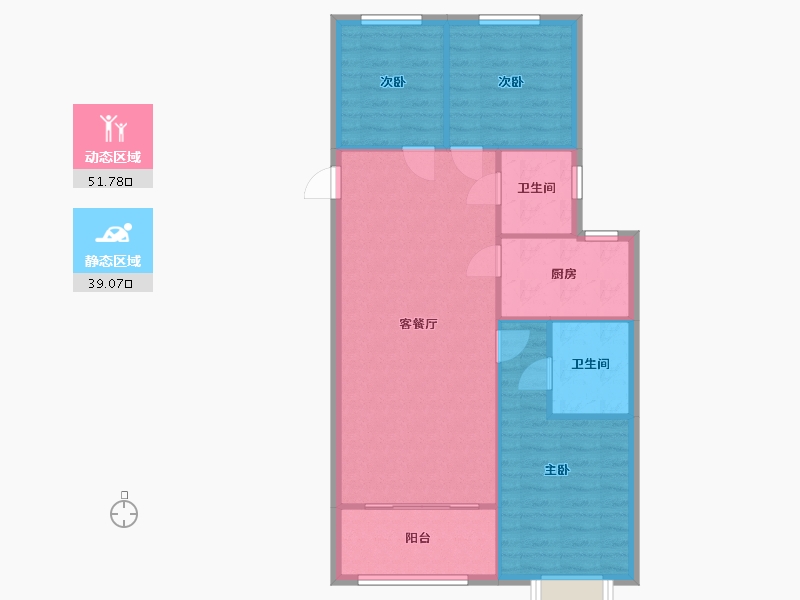 山东省-青岛市-维多利亚湾-一期-94.40-户型库-动静分区