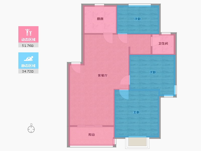 上海-上海市-康桥月苑-76.00-户型库-动静分区