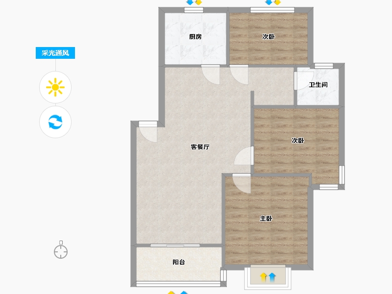 上海-上海市-康桥月苑-76.00-户型库-采光通风