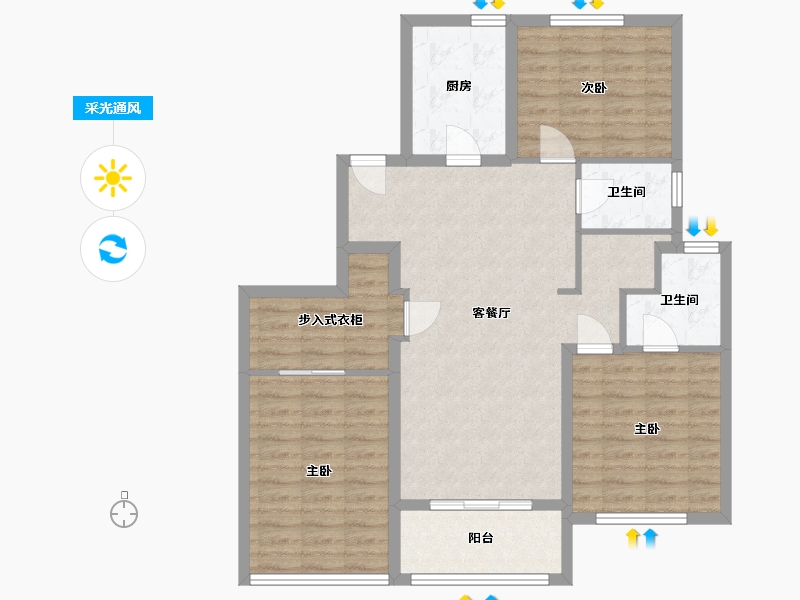 山东省-菏泽市-临沭县财小区-112.00-户型库-采光通风