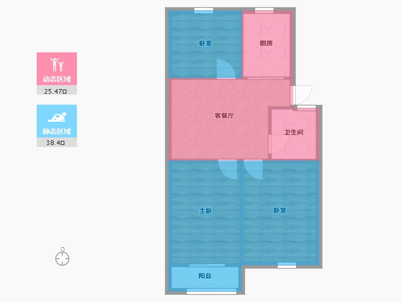 江苏省-无锡市-柏庄李巷-93.00-户型库-动静分区