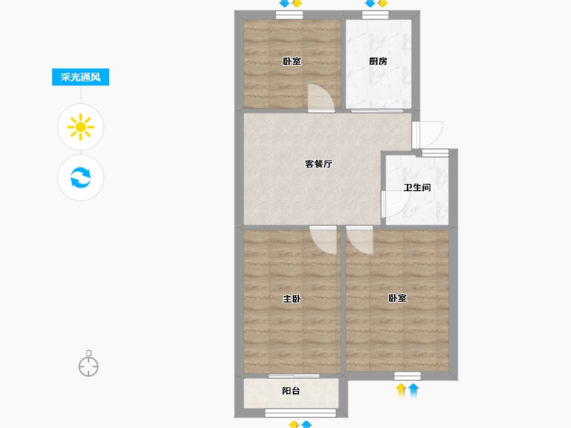 江苏省-无锡市-柏庄李巷-93.00-户型库-采光通风