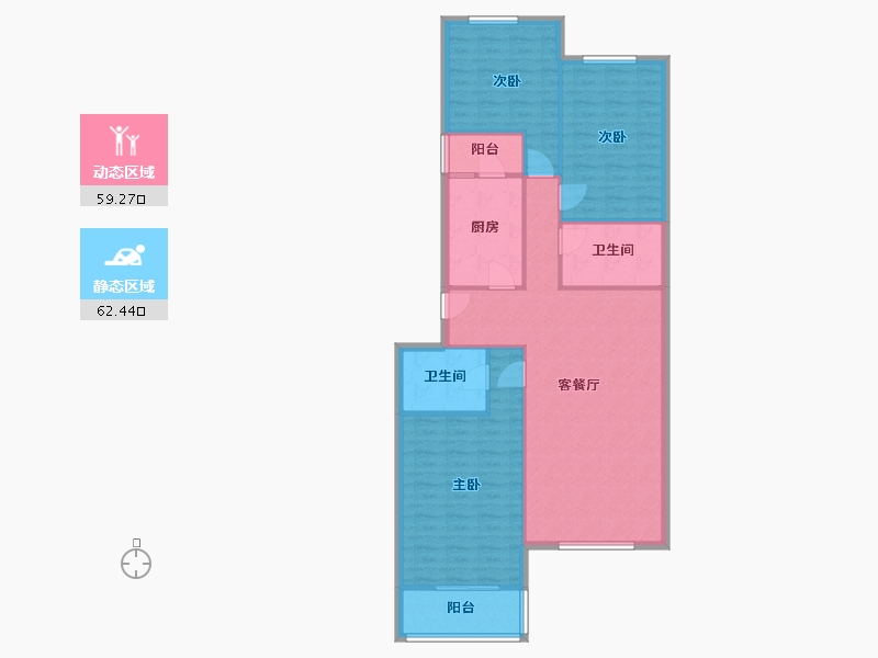 北京-北京市-龙腾苑-四区-128.00-户型库-动静分区