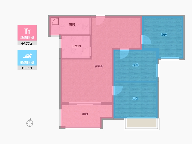 河南省-洛阳市-香榭里畔山-69.27-户型库-动静分区