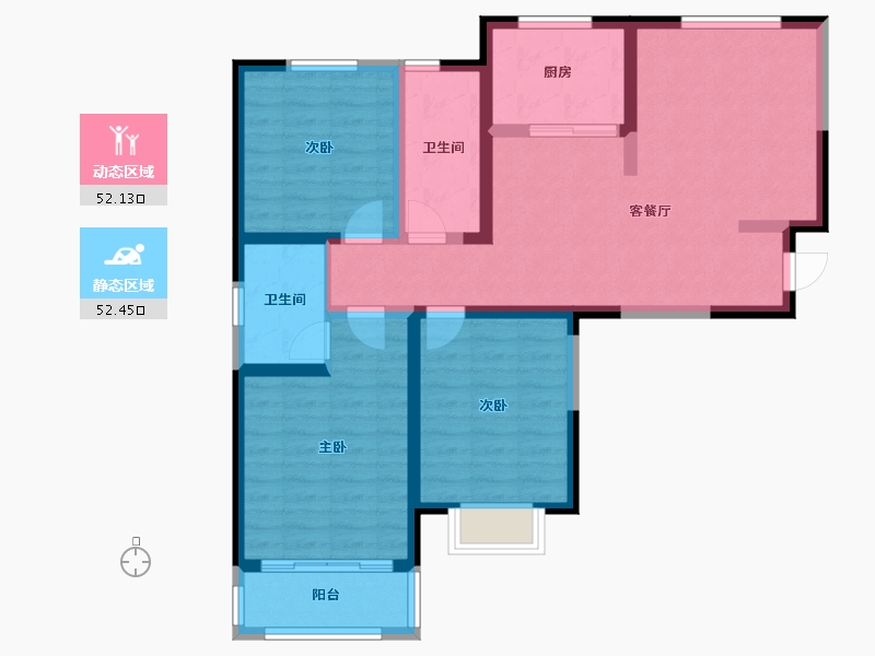 山西省-临汾市-学苑馨城-102.40-户型库-动静分区