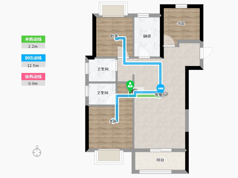 福建省-泉州市-大雅居-66.96-户型库-动静线