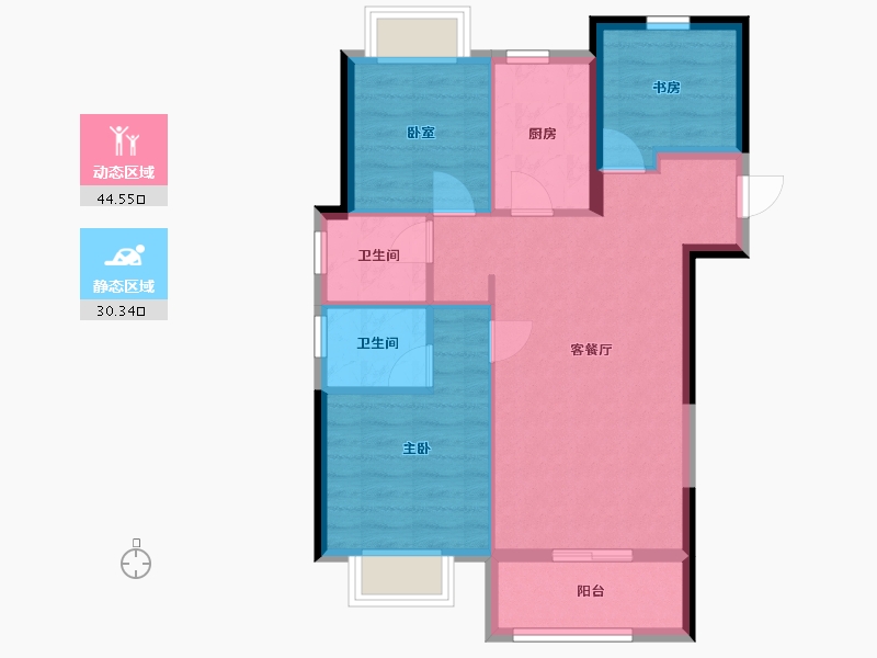 福建省-泉州市-大雅居-66.96-户型库-动静分区