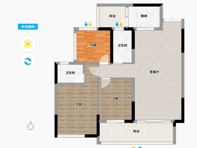 贵州省-遵义市-碧水华庭-91.20-户型库-采光通风