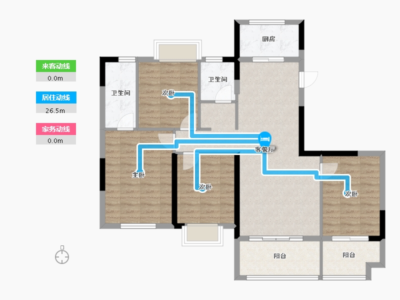 广西壮族自治区-崇左市-广福世纪公馆-106.87-户型库-动静线