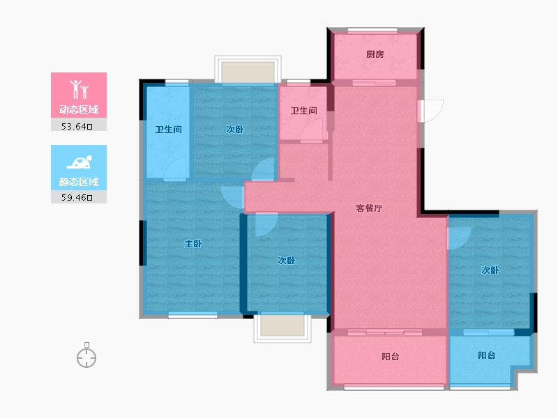 广西壮族自治区-崇左市-广福世纪公馆-106.87-户型库-动静分区