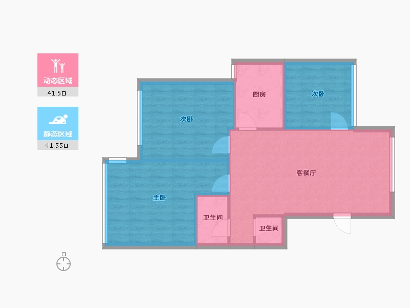 浙江省-杭州市-杰立同乔里-96.00-户型库-动静分区