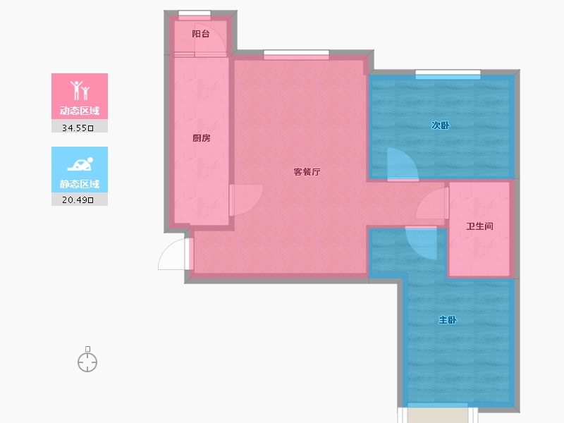 陕西省-西安市-富力城-北区-67.16-户型库-动静分区