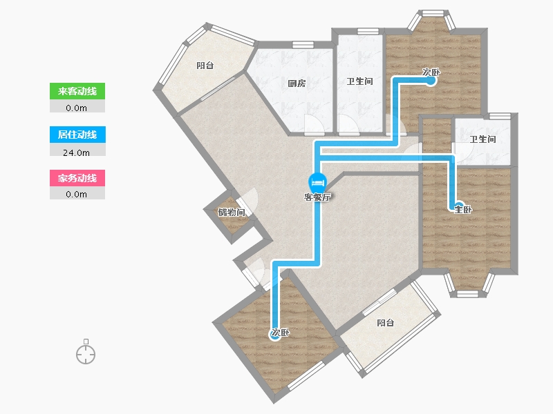 上海-上海市-静安河滨花园4期-159.33-户型库-动静线