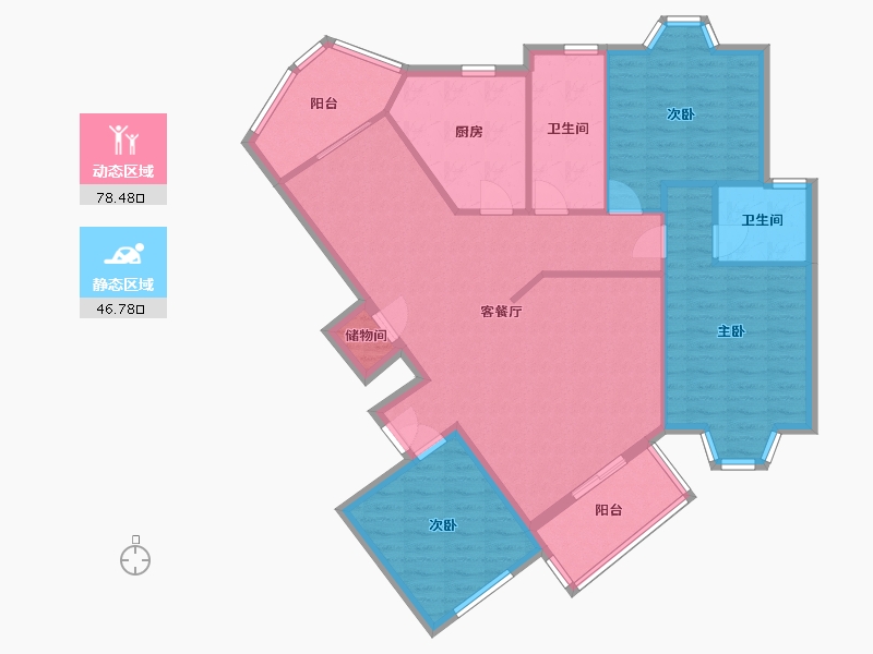 上海-上海市-静安河滨花园4期-159.33-户型库-动静分区