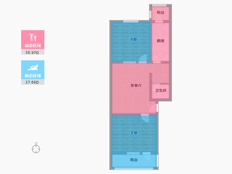 北京-北京市-宏福园-62.25-户型库-动静分区