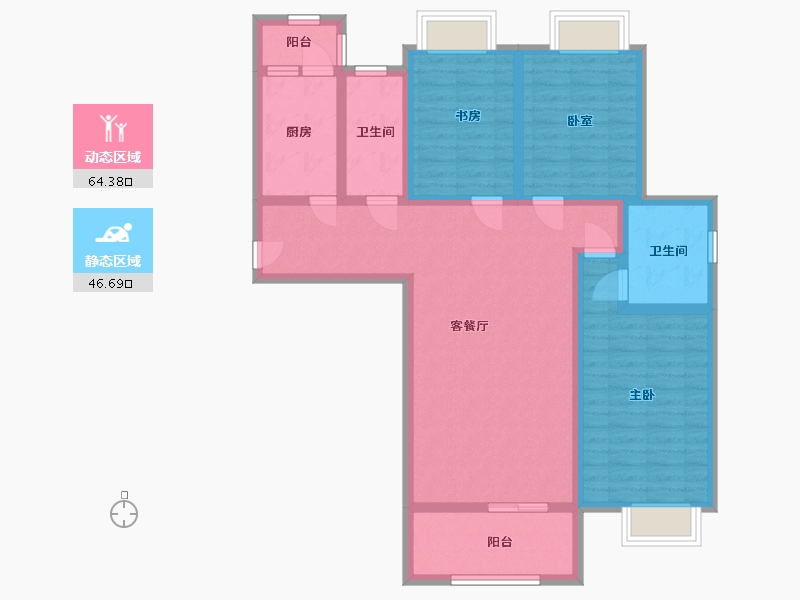 海南省-三亚市-三亚市食品厂安置小区南区-89.60-户型库-动静分区