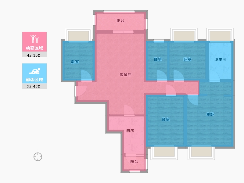 海南省-海口市-坡博坡巷-88.00-户型库-动静分区