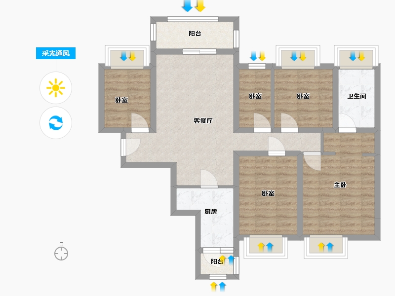 海南省-海口市-坡博坡巷-88.00-户型库-采光通风