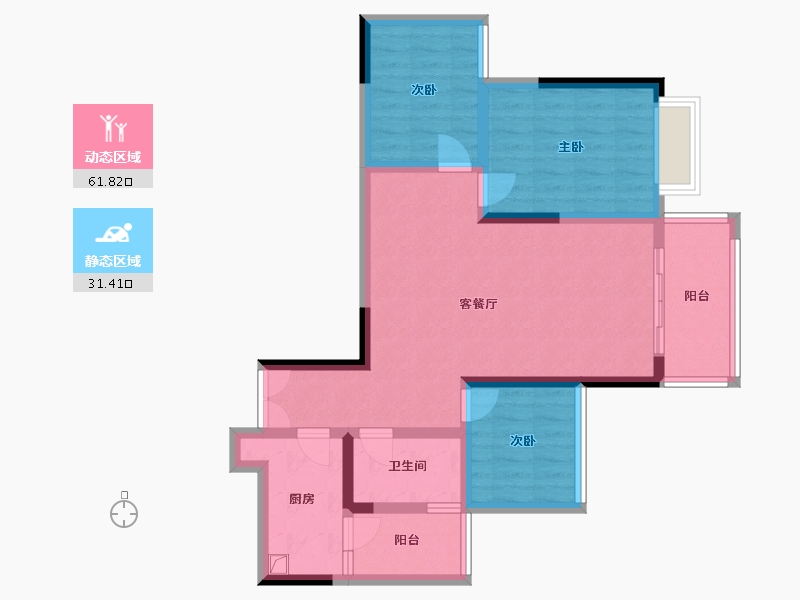 贵州省-贵阳市-中环国际D区-80.80-户型库-动静分区