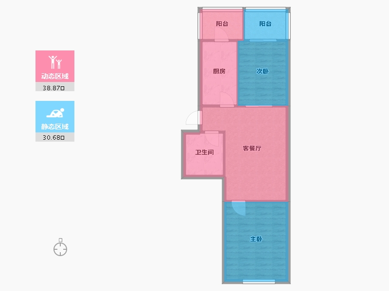 天津-天津市-润园里社区-62.40-户型库-动静分区