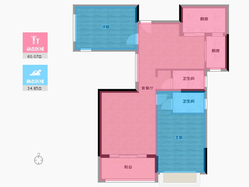 湖南省-郴州市-明大公园九里-105.15-户型库-动静分区