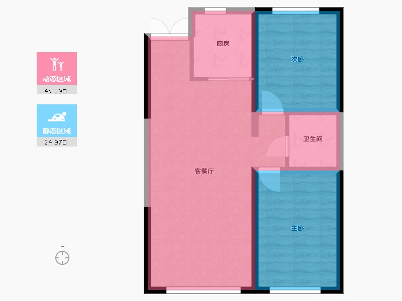 内蒙古自治区-呼和浩特市-城发绿园-四期-73.30-户型库-动静分区