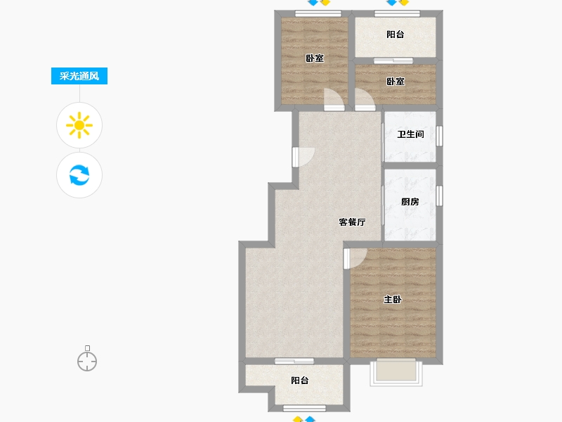 贵州省-遵义市-江南印-80.00-户型库-采光通风