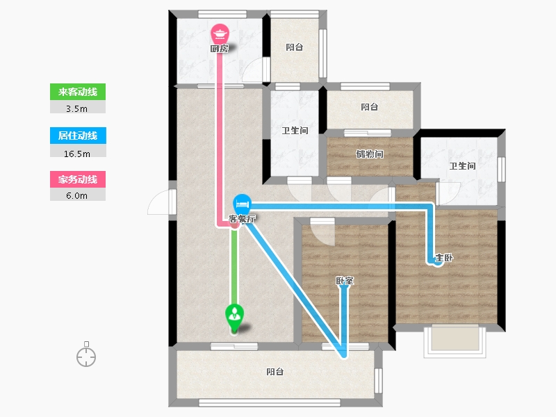 贵州省-遵义市-江南印-80.00-户型库-动静线