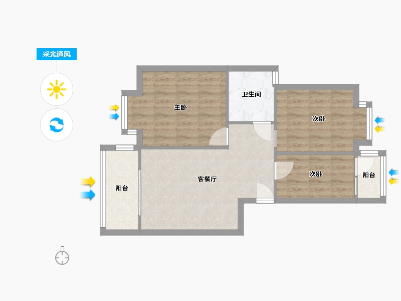 四川省-成都市-白莲小区-2号院-63.00-户型库-采光通风