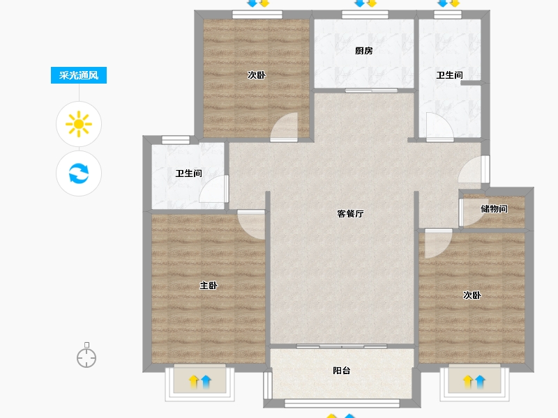 上海-上海市-陈坊新苑-101.00-户型库-采光通风