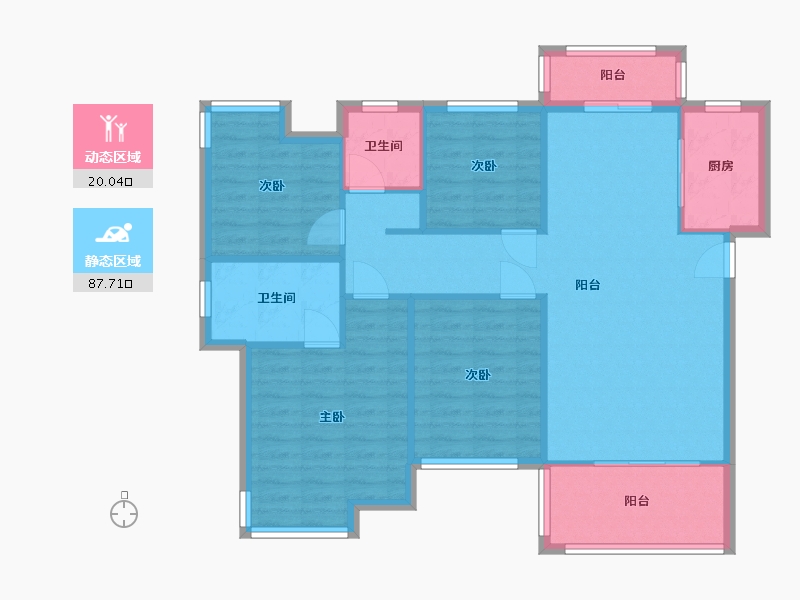 江西省-南昌市-城泰枫华天成-95.00-户型库-动静分区