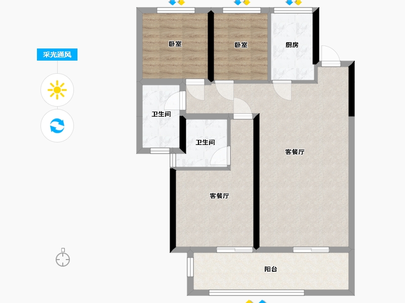 贵州省-遵义市-江南印-80.00-户型库-采光通风