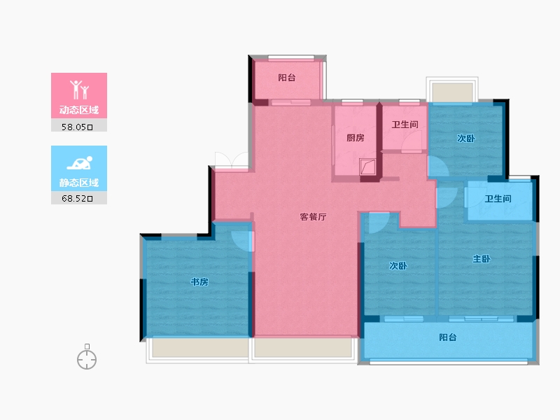 江苏省-常州市-时代天悦-113.60-户型库-动静分区