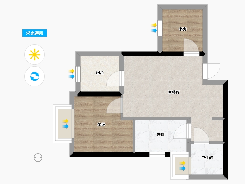 广东省-深圳市-观山嘉苑-48.00-户型库-采光通风