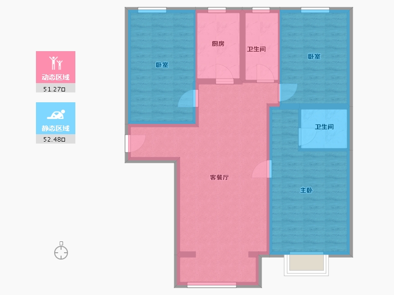 河北省-唐山市-金凤华府-93.56-户型库-动静分区