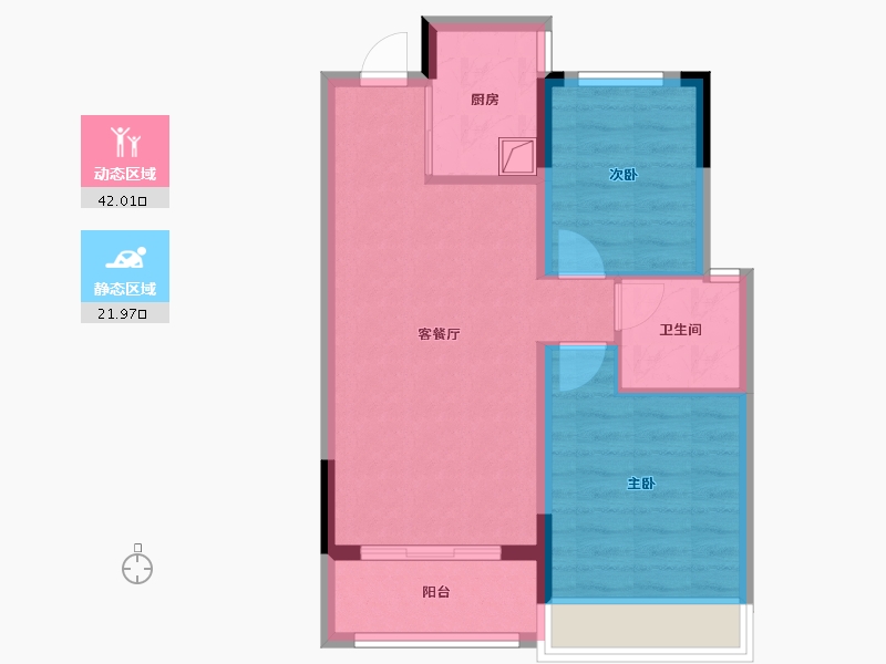 浙江省-台州市-天宸苑-61.00-户型库-动静分区