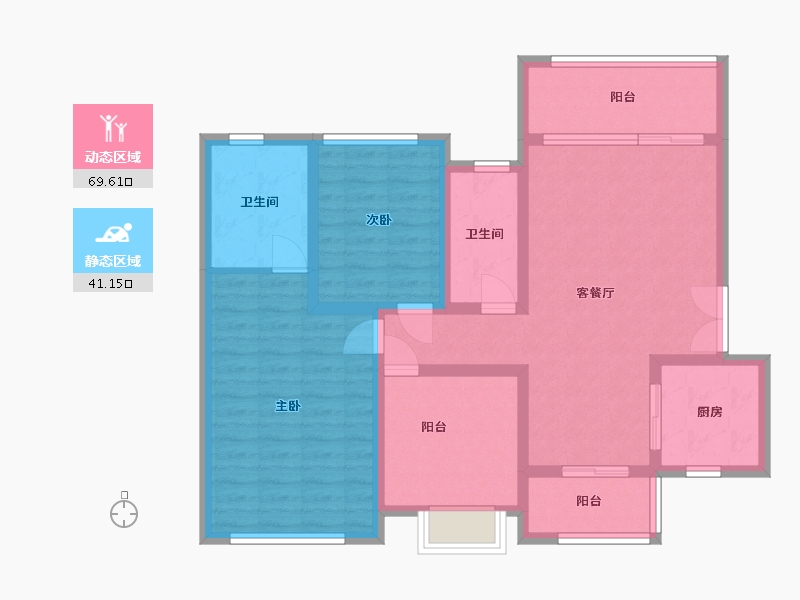 贵州省-贵阳市-保利凤凰湾A区-105.60-户型库-动静分区