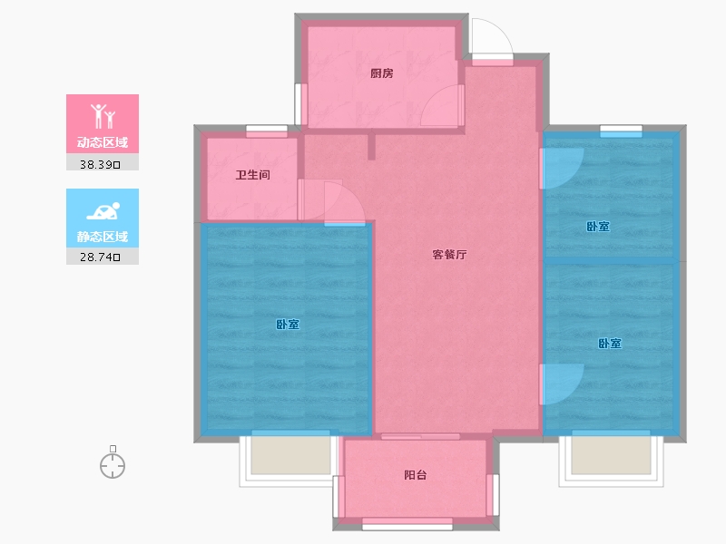 江苏省-南京市-熙景福苑-61.00-户型库-动静分区