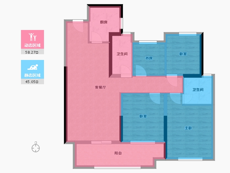 湖南省-长沙市-北城首府-96.58-户型库-动静分区