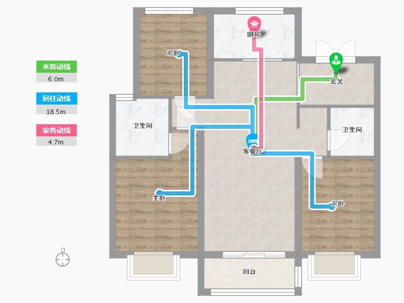 河北省-石家庄市-万科翡翠书院-89.03-户型库-动静线