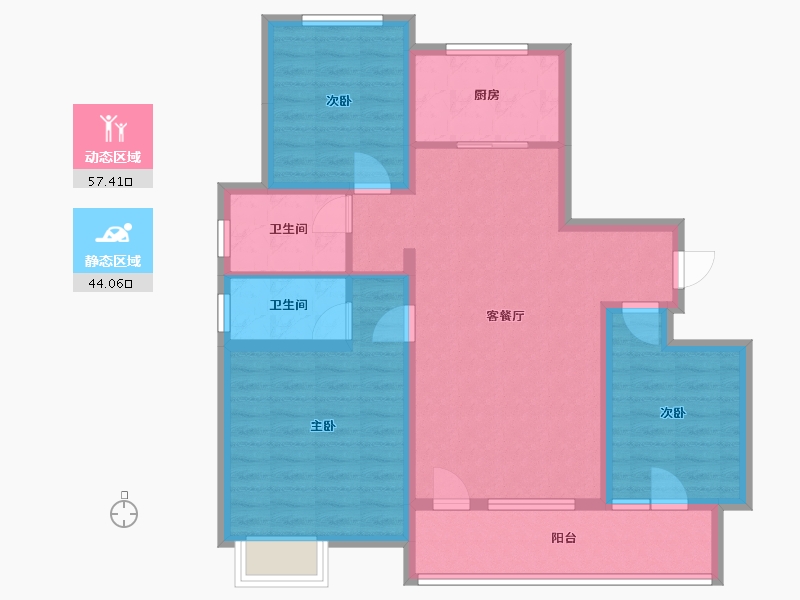 河北省-石家庄市-尚峰云筑-106.00-户型库-动静分区