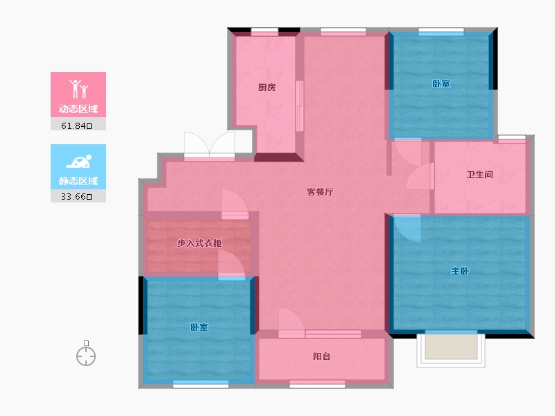 山东省-青岛市-鲁商蓝岸新城-84.00-户型库-动静分区