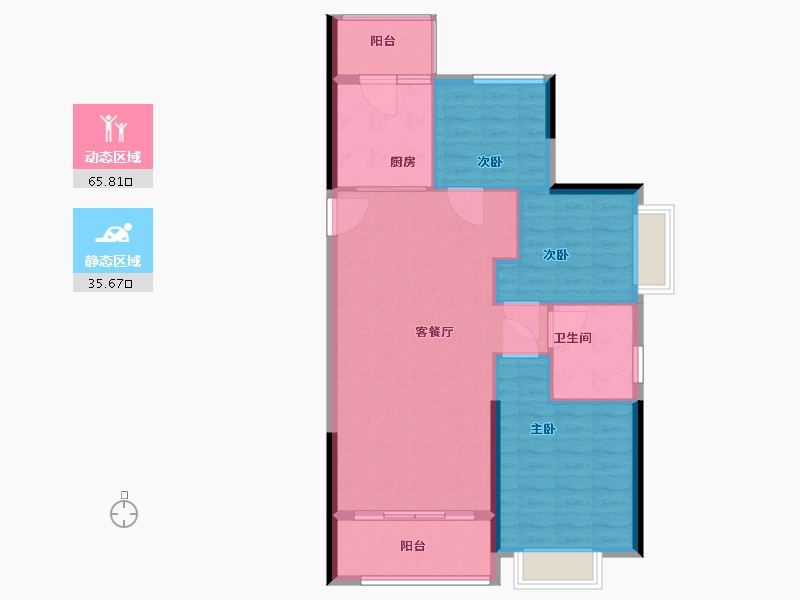 浙江省-湖州市-恒大御峰华府-93.00-户型库-动静分区