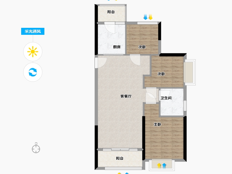 浙江省-湖州市-恒大御峰华府-93.00-户型库-采光通风