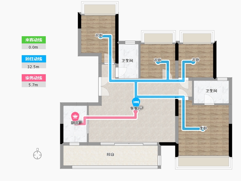 贵州省-黔南布依族苗族自治州-御景-150.00-户型库-动静线