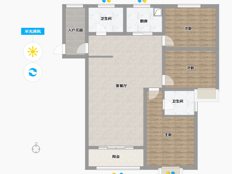 山东省-滨州市-德坤华府-112.80-户型库-采光通风